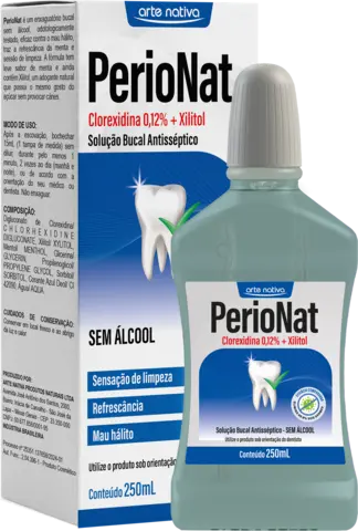 ENXAGUANTE ANTISSÉPTICO BUCAL PERIONAT CLOREXIDINA + XILITOL COM ÁLCOOL 250ML